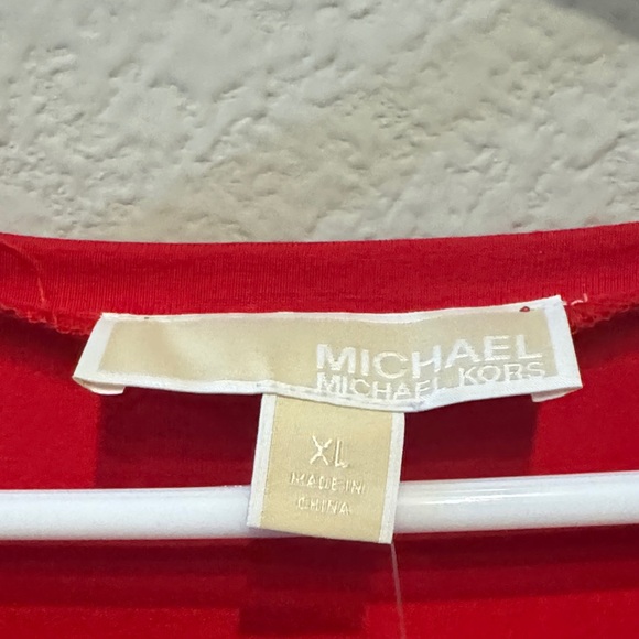 Michael Kors Vibrant Red Long Sleeve Top - Picture 2 of 3